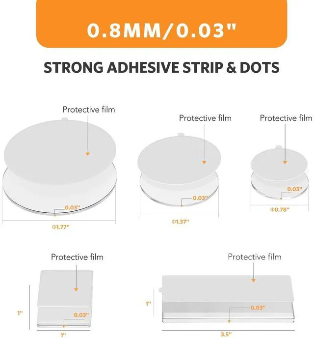 Alt view image 4 of 7 - Double Sided Tape for Walls, 220 Pcs Clear Sticky Tack Dots with Tear Tabs | Removable Mounting Putty Adhesive Strips No Damage Trace for Hanging Picture Poster Decorations Art Craft Party Supplies