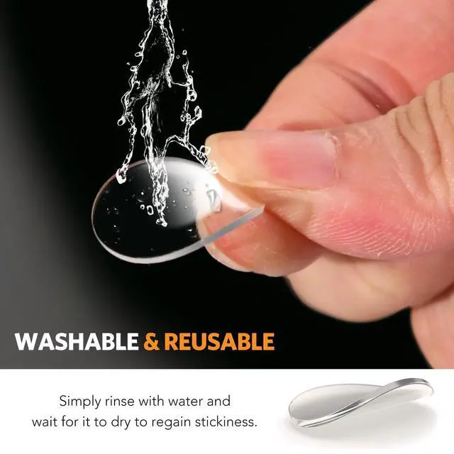 Alt view image 5 of 7 - Double Sided Tape for Walls, 220 Pcs Clear Sticky Tack Dots with Tear Tabs | Removable Mounting Putty Adhesive Strips No Damage Trace for Hanging Picture Poster Decorations Art Craft Party Supplies
