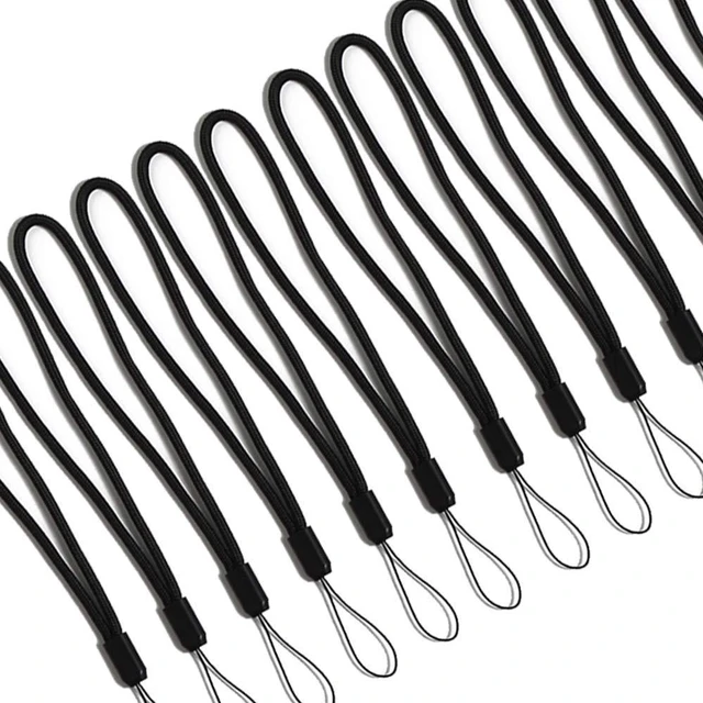 Alt view image 6 of 7 - AMUU 12 Pcs Wrist Lanyards Black Short Small Hand Strap Lightweight | Lanyard for Pen,Umbrella,USB,Keys,Keychains,Water Cup,Water bottle