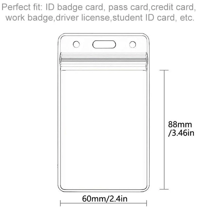 Alt view image 3 of 7 - 3 Pack Waterproof Vertical ID Badge Holder Vertical Clear PVC Name Holder Tags with Badge Clip Straps (Clips ID Badge Holder, 3 Pack -)