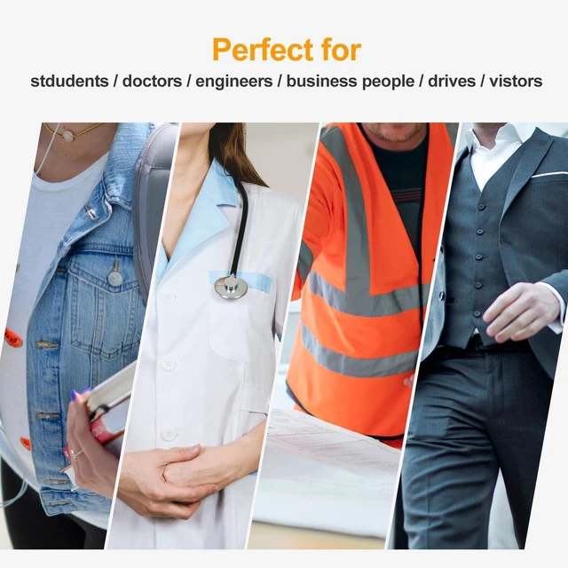 Alt view image 7 of 7 - 3 Pack ID Card Badge Holders with Detachable Leather Metal Badge Clips, Horizontal Waterproof Clear Extra Thick PVC Plastic Name Tags for Nurses Office School Students Teachers Work