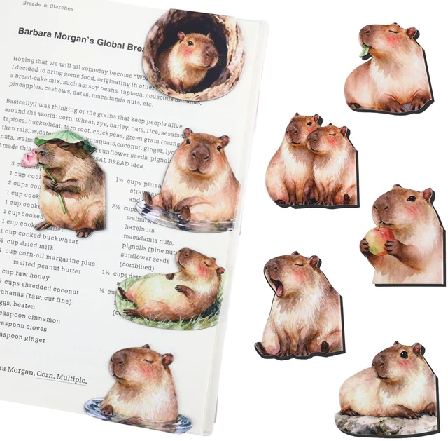 Main image of 10Pcs Magnetic Bookmarks, Cute Hydrochoerus hydrochaeris Clips for Reading | 10 Cute Designs, Magnetic Hold, Office Reading Accessories, Page Clips for Book Lovers, Reader, Women, Students