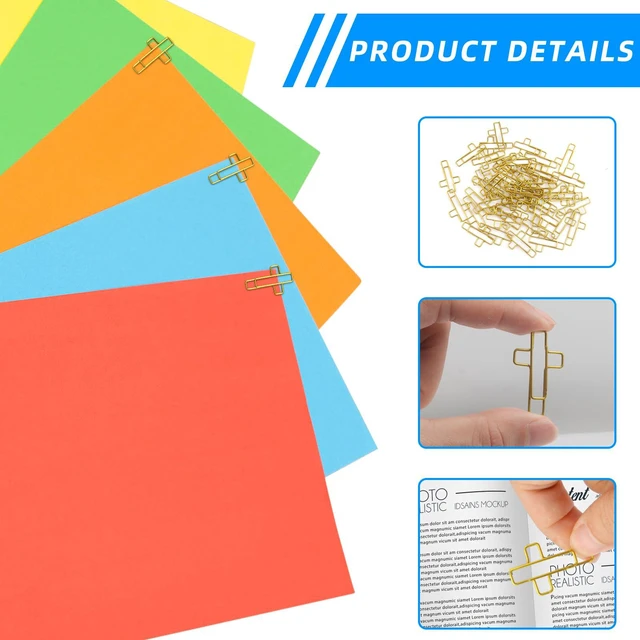 Alt view image 3 of 6 - 50 PCS Gold Cross Paper Clips Bible Paper Clips - Versatile Bible Study Supplies for Christian Office and Home, Also Great as Journaling Papers Clip and Bookmarks