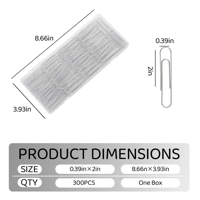 Alt view image 2 of 5 - PLUMEQUICK 280 Pcs Large Paper Clips, 2 Inch Jumbo Paperclip, Stainless Steel Paper Clips Large, Silver Paperclips for Home, School, Office Supplies