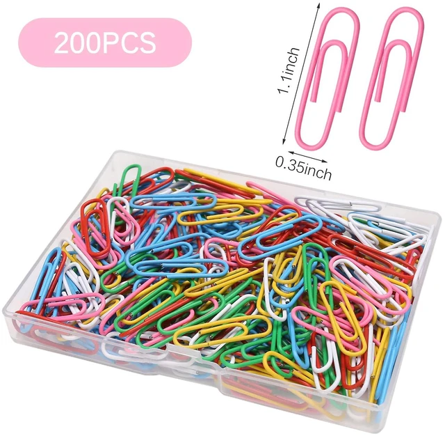 Alt view image 2 of 6 - Elisel Colored Paper Clips, 200pcs Medium Size (1.3 inch), Durable and Rustproof, Great for Office, School and Personal Use (Multicolour)