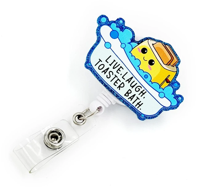 Main image of Retractable Badge Holder with ID Clip - Acrylic Badge Accessory for Nurses, Office Workers, Teachers & Students