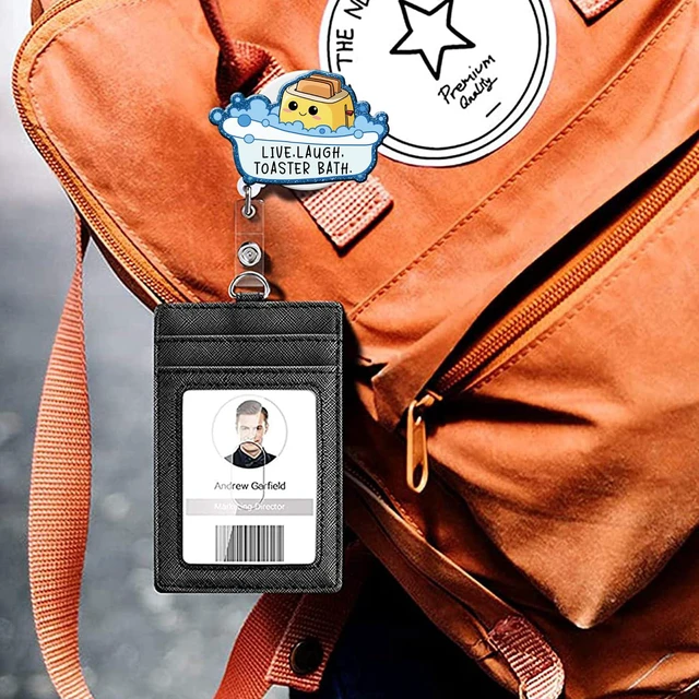 Alt view image 6 of 6 - Retractable Badge Holder with ID Clip - Acrylic Badge Accessory for Nurses, Office Workers, Teachers & Students