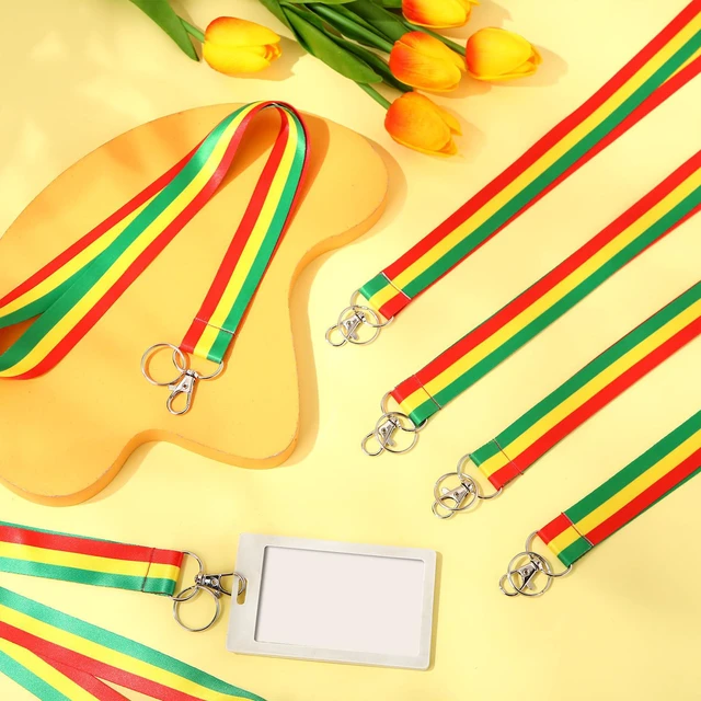 Alt view image 6 of 6 - Feifeiya 6 Pcs Juneteenth Lanyard Keychains Gifts Freedom Day Patriotic Party Favors 1865 June for African American Office(Red,Yellow,Green)