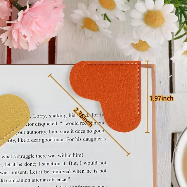 Alt view image 2 of 7 - Leather Heart Bookmarks - Kinsound 6 Pieces Cute Corner Page Book Marks for Teachers Students Book Reading Lovers, for School Office Home Supplies (Heart6pcs)