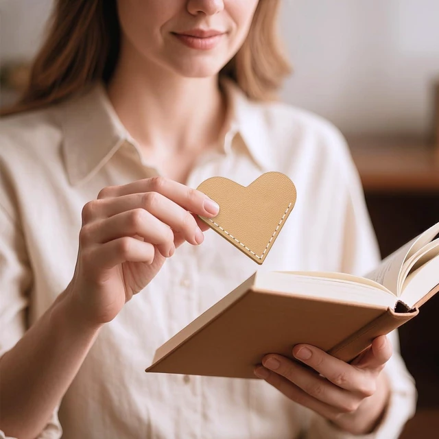 Alt view image 6 of 7 - Leather Heart Bookmarks - Kinsound 6 Pieces Cute Corner Page Book Marks for Teachers Students Book Reading Lovers, for School Office Home Supplies (Heart6pcs)