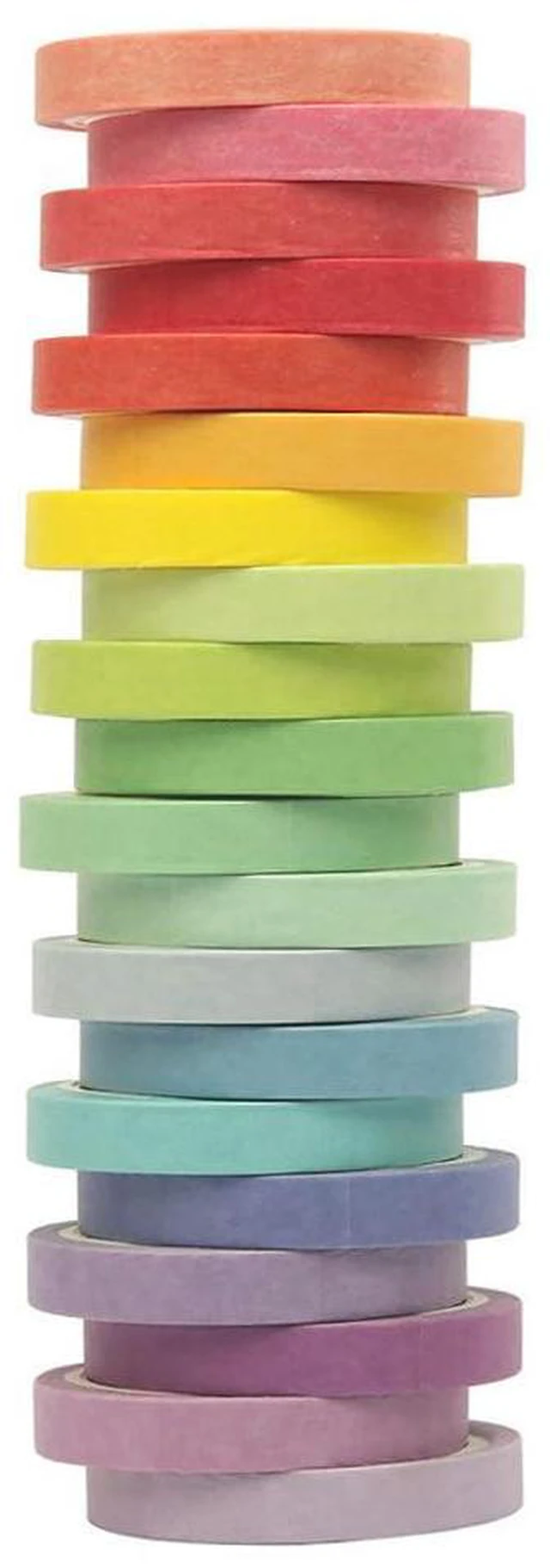 Main image of Maartla 20 Rolls Washi Tape Set, Rainbow Washi Tape Colorful Masking Tape 7.5mm Wide, Thin Decorative Tape for Bullet Journal, Book, Planner, Scrapbooking, DIY Arts Crafts