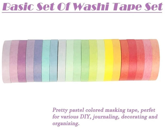 Alt view image 4 of 7 - Maartla 20 Rolls Washi Tape Set, Rainbow Washi Tape Colorful Masking Tape 7.5mm Wide, Thin Decorative Tape for Bullet Journal, Book, Planner, Scrapbooking, DIY Arts Crafts