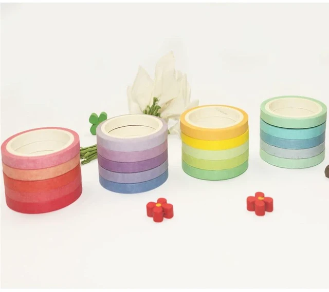 Alt view image 5 of 7 - Maartla 20 Rolls Washi Tape Set, Rainbow Washi Tape Colorful Masking Tape 7.5mm Wide, Thin Decorative Tape for Bullet Journal, Book, Planner, Scrapbooking, DIY Arts Crafts