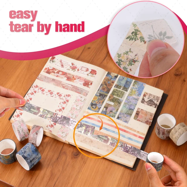 Alt view image 3 of 7 - FTTELK 24 Rolls Flower Decorative Washi Tape Set(Romantic Eternal Series) | Adhesive Wahi Tape For DIY Art Crafts,Planners, Bullet Journaling,Gift Wrapping,Scrapbooking and Junk Journal Supplies
