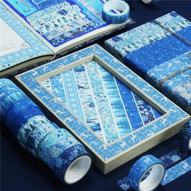 Alt view image 4 of 6 - Baijixin Winter Washi Tape Set 10 Rolls | Blue White Snowflake Flower Tree Decorative Tape for Bullet Journal, Planner, DIY Arts Crafts, Scrapbooking