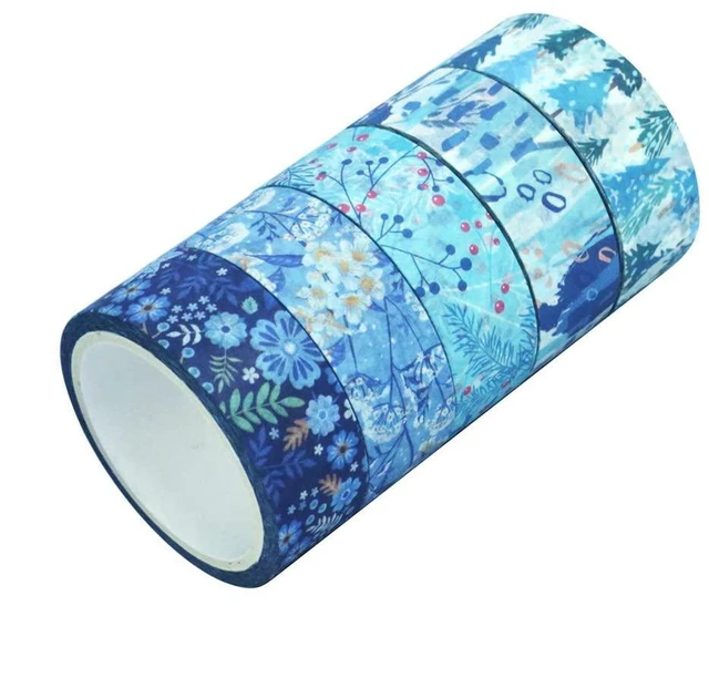Alt view image 5 of 6 - Baijixin Winter Washi Tape Set 10 Rolls | Blue White Snowflake Flower Tree Decorative Tape for Bullet Journal, Planner, DIY Arts Crafts, Scrapbooking
