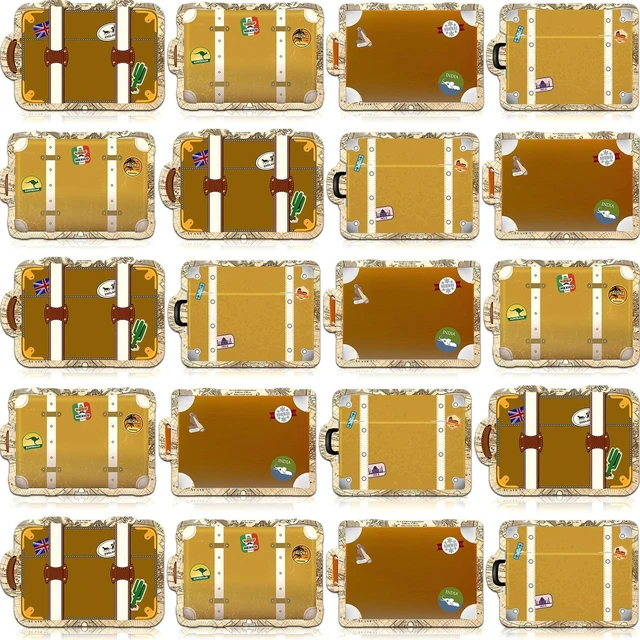Main image of Junkin 60 Pieces Travel Map Luggage Cutouts, Travel Classroom Decor | World Travels Bulletin Board Decorations, Locker Decoration, Adventure Theme Party, for Back to School, Office, Home, Teacher