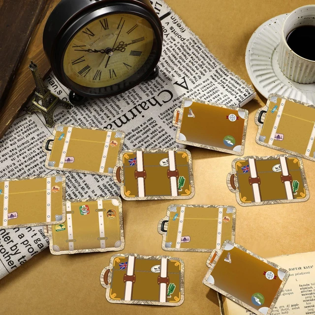 Alt view image 6 of 6 - Junkin 60 Pieces Travel Map Luggage Cutouts, Travel Classroom Decor | World Travels Bulletin Board Decorations, Locker Decoration, Adventure Theme Party, for Back to School, Office, Home, Teacher