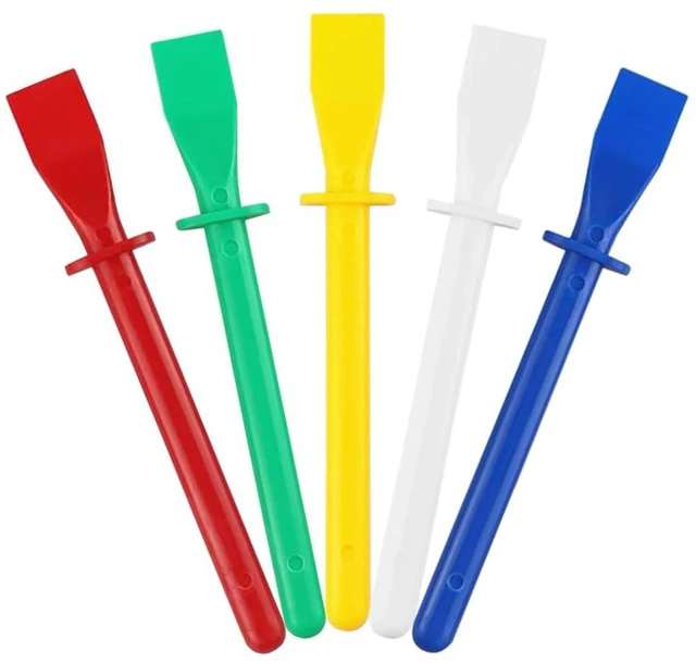 Main image of 5Pcs Colored Plastic Smear Spreaders, Mini Glue Sticks, Easy Clean Glue Scrapers for Handmade DIY Art, Leather Craft, and Woodworking Projects