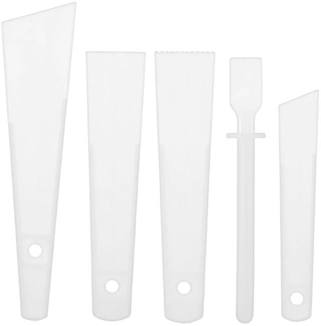 Main image of Ymapinc 5Pcs Applicator Glue Spreaders, Woodwork DIY Craft Art Projects | Plastic Scraper Sticks for Wood Glue, Easy Clean Spreader for Leatherwork