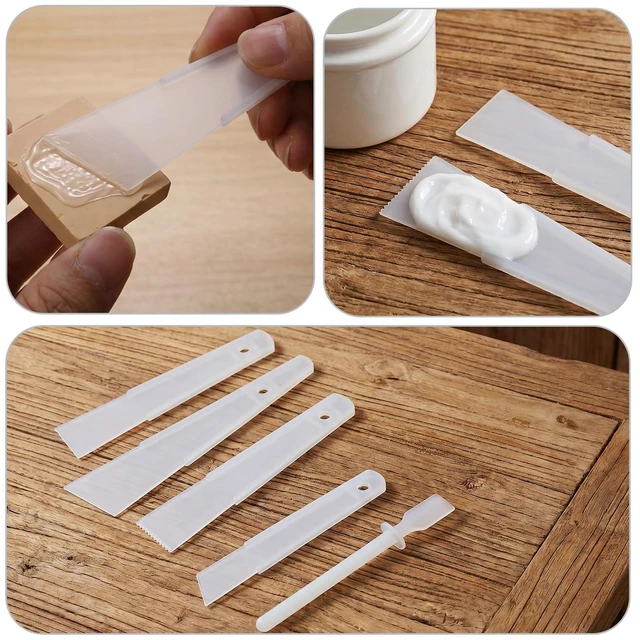 Alt view image 5 of 7 - Ymapinc 5Pcs Applicator Glue Spreaders, Woodwork DIY Craft Art Projects | Plastic Scraper Sticks for Wood Glue, Easy Clean Spreader for Leatherwork