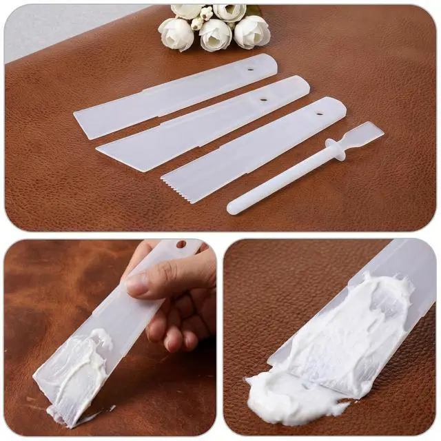 Alt view image 4 of 7 - Ymapinc 5Pcs Applicator Glue Spreaders, Woodwork DIY Craft Art Projects | Plastic Scraper Sticks for Wood Glue, Easy Clean Spreader for Leatherwork