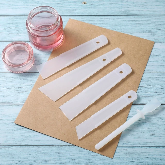 Alt view image 7 of 7 - Ymapinc 5Pcs Applicator Glue Spreaders, Woodwork DIY Craft Art Projects | Plastic Scraper Sticks for Wood Glue, Easy Clean Spreader for Leatherwork