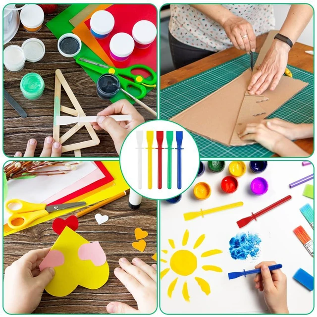 Alt view image 6 of 7 - 5Pcs Colored Plastic Smear Spreaders, Mini Glue Sticks, Easy Clean Glue Scrapers for Handmade DIY Art, Leather Craft, and Woodworking Projects