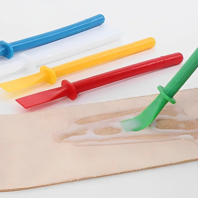 Alt view image 7 of 7 - 5Pcs Colored Plastic Smear Spreaders, Mini Glue Sticks, Easy Clean Glue Scrapers for Handmade DIY Art, Leather Craft, and Woodworking Projects