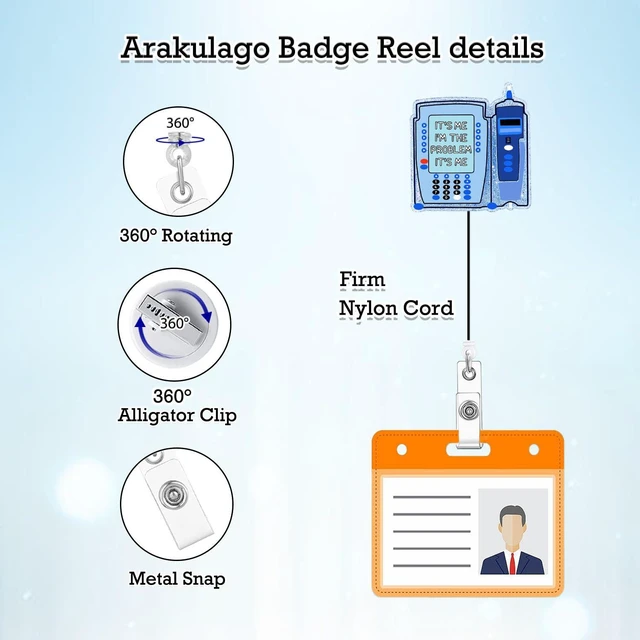 Alt view image 2 of 7 - Arakulago Funny Nurse Badge Reel Retractable Nursing Badge Holder with ID Clip Medical It's Me, I'm The Problem Accessories RN CNA Name Badge Clip Doctor Assistant Hospital Acrylic ID Name Card Bl317
