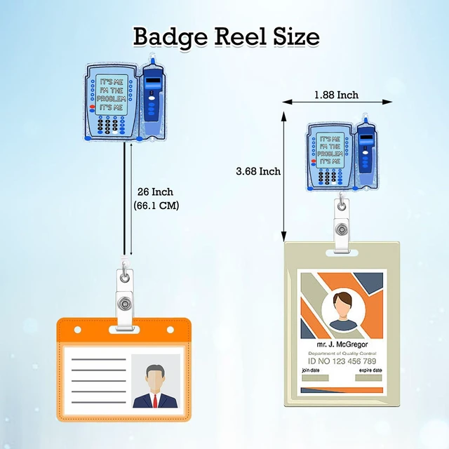 Alt view image 3 of 7 - Arakulago Funny Nurse Badge Reel Retractable Nursing Badge Holder with ID Clip Medical It's Me, I'm The Problem Accessories RN CNA Name Badge Clip Doctor Assistant Hospital Acrylic ID Name Card Bl317