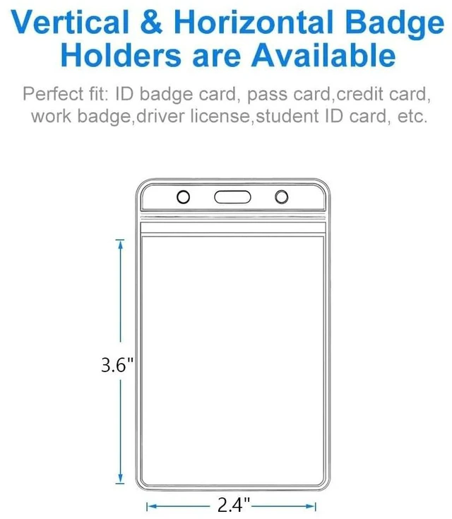 Alt view image 2 of 7 - YENGON 5 Pcs Thick ID Card Name Badge Holder Heavy Duty Waterproof Clear Plastic PVC Vertical Sleeve Pocket Resealable(Vertical,)