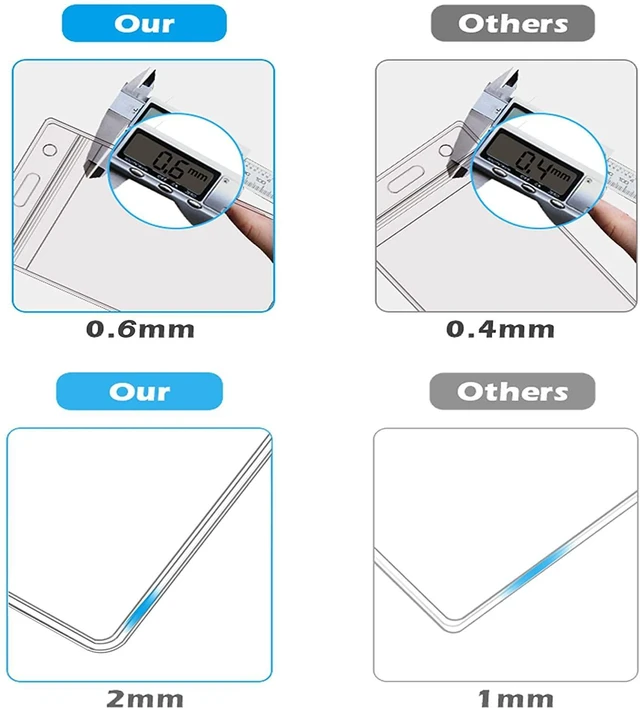 Alt view image 3 of 7 - YENGON 5 Pcs Thick ID Card Name Badge Holder Heavy Duty Waterproof Clear Plastic PVC Vertical Sleeve Pocket Resealable(Vertical,)
