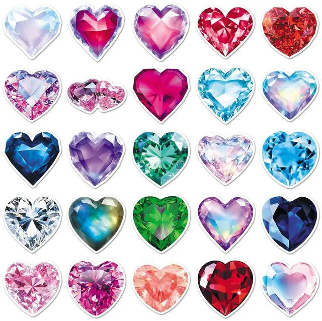 Alt view image 2 of 6 - Diamonds Stickers Pack |50 Pcs| Cartoon Vinyl Waterproof Stickers for Laptop Computer Phone Luggage Flasks Water Bottle Bike Car Notebook Tablet,Decorative Decals Pack