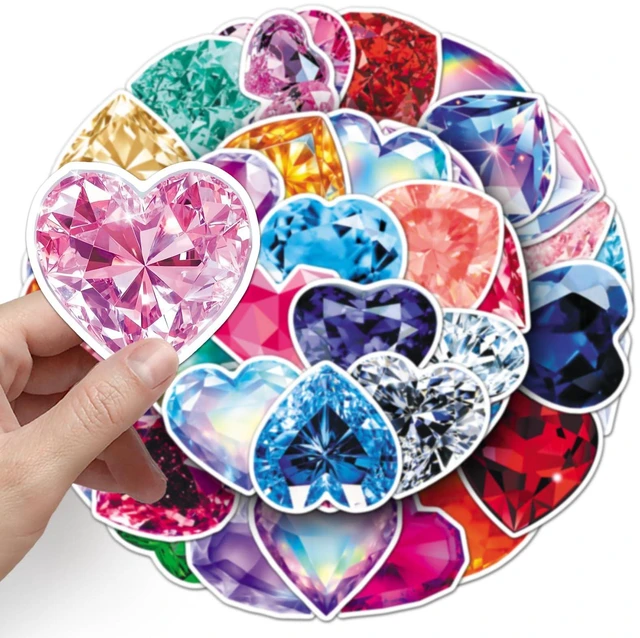 Alt view image 6 of 6 - Diamonds Stickers Pack |50 Pcs| Cartoon Vinyl Waterproof Stickers for Laptop Computer Phone Luggage Flasks Water Bottle Bike Car Notebook Tablet,Decorative Decals Pack