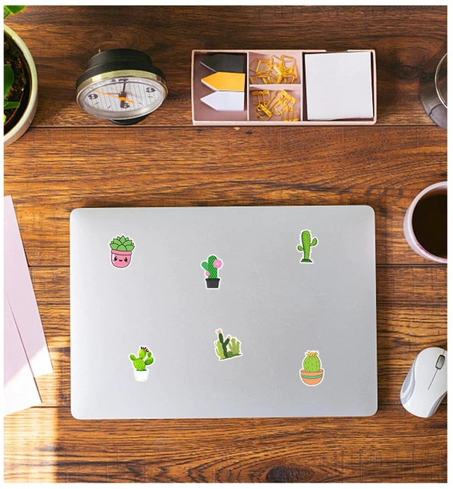 Alt view image 4 of 6 - QIPWM 50Pcs Cute Cactus Stickers, Plants Decorative Vinyl Laptop Kids Stickers Pack, Kids Classroom Prizes (Cactus)
