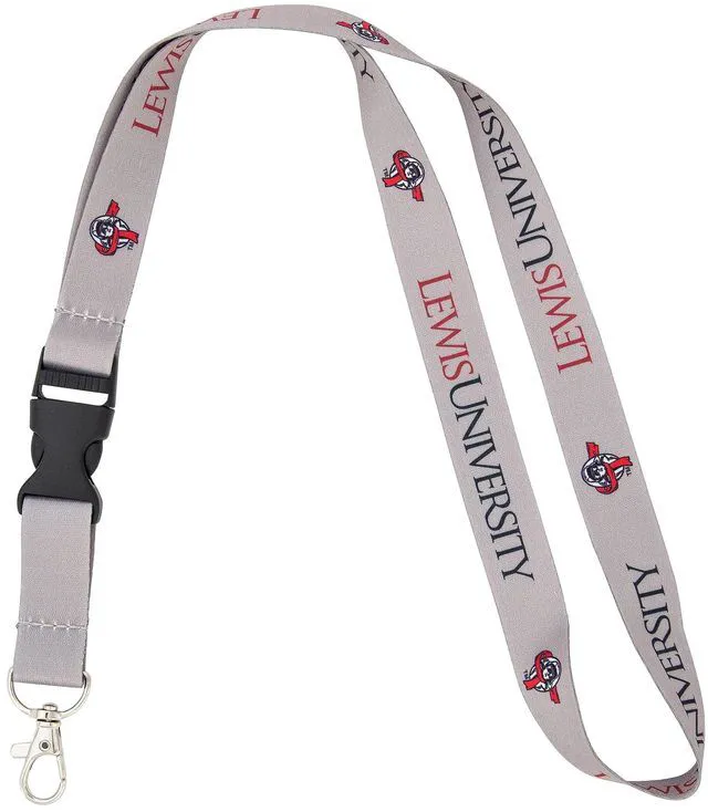 Main image of Desert Cactus Lewis University Lanyard with Snap Buckle (Gray) | Officially Licensed LU Flyers Lewis Flyers Detachable Breakaway ID Badge Car Keys Holder, Team Merch