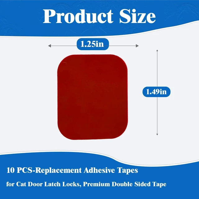 Alt view image 2 of 7 - MCOTOP Cat Door Latch Locks Replacement Adhesive Tapes, 10 Pcs | No Drilling or Tools Required, Strong Adhesive, Remove Without Leaving Trace, Premium Double-Sided Adhesive Upgraded