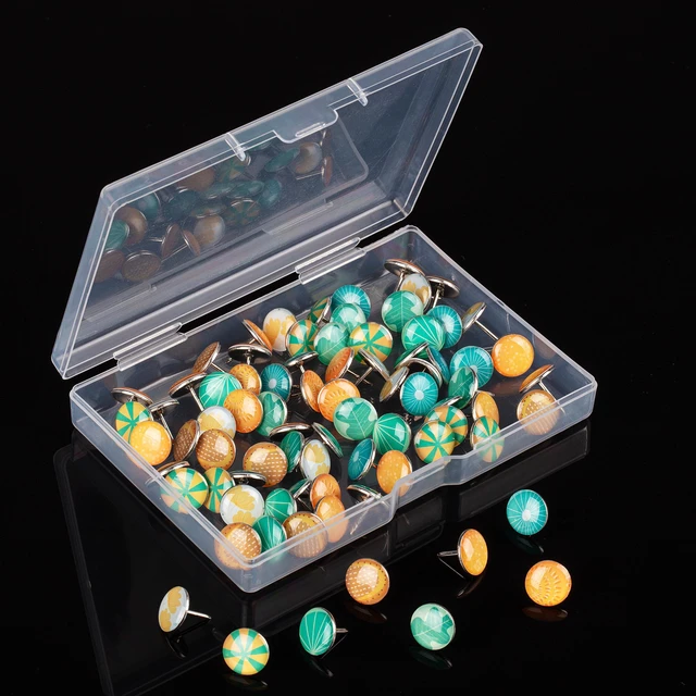 Alt view image 7 of 7 - Decorative Push Pins, 80 pcs, 8 Unique Designs, Botanic Bloom | Cute Push Pins for Bulletin Board, Cute Thumb Tacks for Cork Board, Office Organization or Home Décor