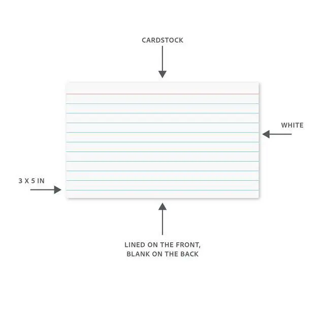 Alt view image 2 of 4 - Index Cards, 3" x 5", White, 100/PK (48807)