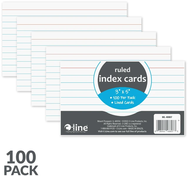 Alt view image 3 of 4 - Index Cards, 3" x 5", White, 100/PK (48807)