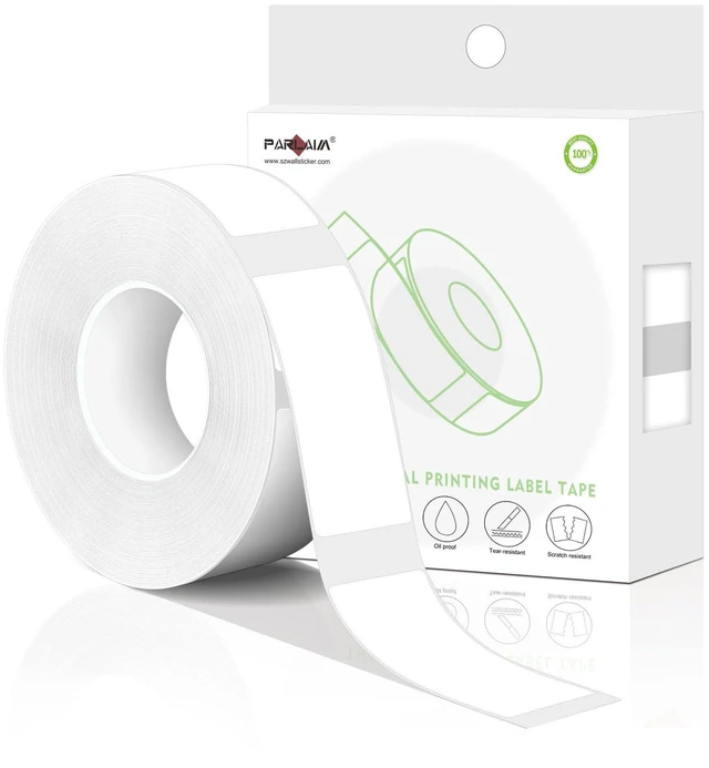 Main image of PARLAIM Label Maker Tape,Thermal Label 1/2" x11/2(14X40mm) 160 Labels/Roll,Thermal Sticker Compatible with D30 Label Printer,Self-Adhesive Label Tape for for Home Office Small Business (White)