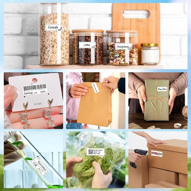Alt view image 7 of 7 - PARLAIM Label Maker Tape,Thermal Label 1/2" x11/2(14X40mm) 160 Labels/Roll,Thermal Sticker Compatible with D30 Label Printer,Self-Adhesive Label Tape for for Home Office Small Business (White)
