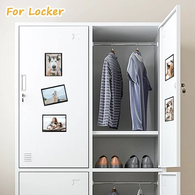 Alt view image 7 of 7 - Mingting Magnetic Picture Frame, Holds 4X6 Inches Pictures, Reusable Black Magnet Fridge Photo Sleeves for Refrigerator, Locker,Office Cabinet (Black, 6)
