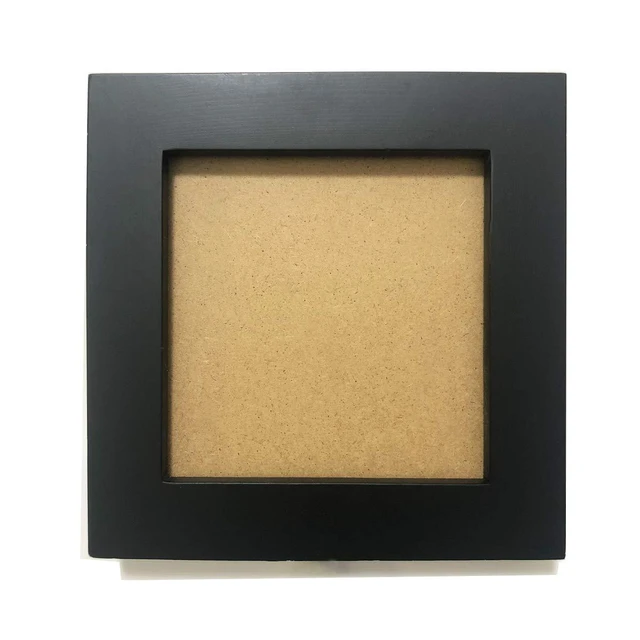 Alt view image 3 of 7 - ZXT-parts 4x4 Picture Frames Black Square, Solid Wood Frame, Real Glass Panel. For the Table and the Wall. Front Opening Windows 3.6 x 3.6 inches