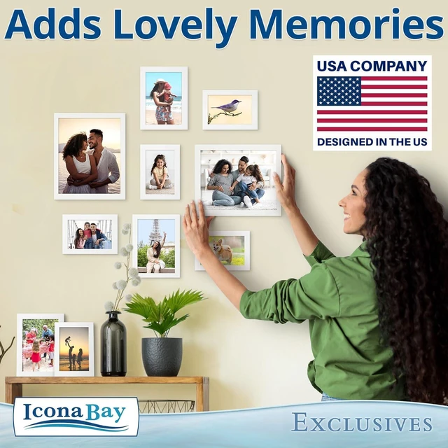 Alt view image 5 of 7 - 5x7 Picture Frame, White, Exclusives, Sturdy Wood Composite Photo Frame | This Icona Bay frame is professional, sleek, lightweight, sturdy, and perfect for wall mounting or tabletop display.