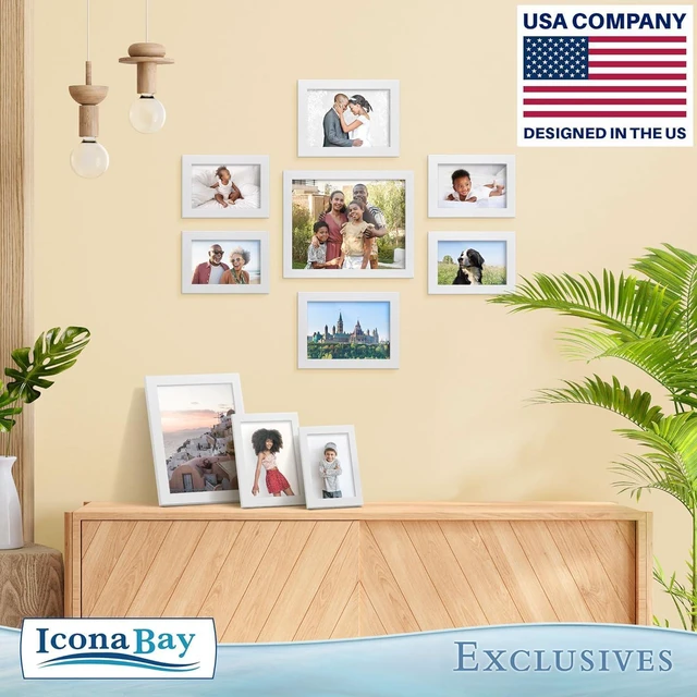 Alt view image 6 of 7 - 5x7 Picture Frame, White, Exclusives, Sturdy Wood Composite Photo Frame | This Icona Bay frame is professional, sleek, lightweight, sturdy, and perfect for wall mounting or tabletop display.