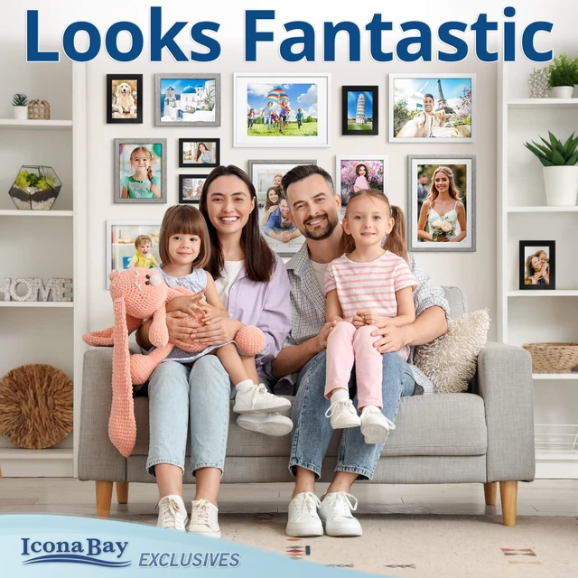 Alt view image 7 of 7 - 5x7 Picture Frame, White, Exclusives, Sturdy Wood Composite Photo Frame | This Icona Bay frame is professional, sleek, lightweight, sturdy, and perfect for wall mounting or tabletop display.