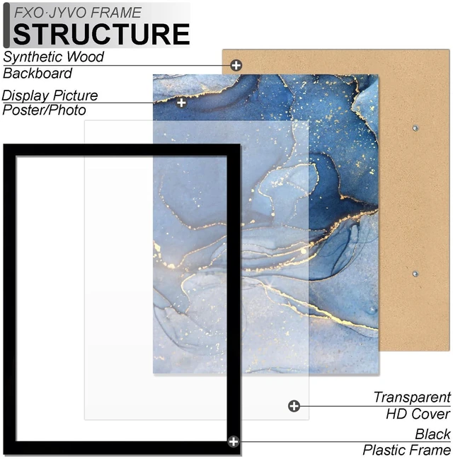 Alt view image 2 of 6 - 5.5x8.5 Picture Frame for Photo Poster Horizontally/Vertically | Black Light Weight and High Transparent 5.5 x 8.5 Frame for 5.5by8.5 Pciture Tabletop/Wall Mount(1 Pack|Black|5.5x8.5)