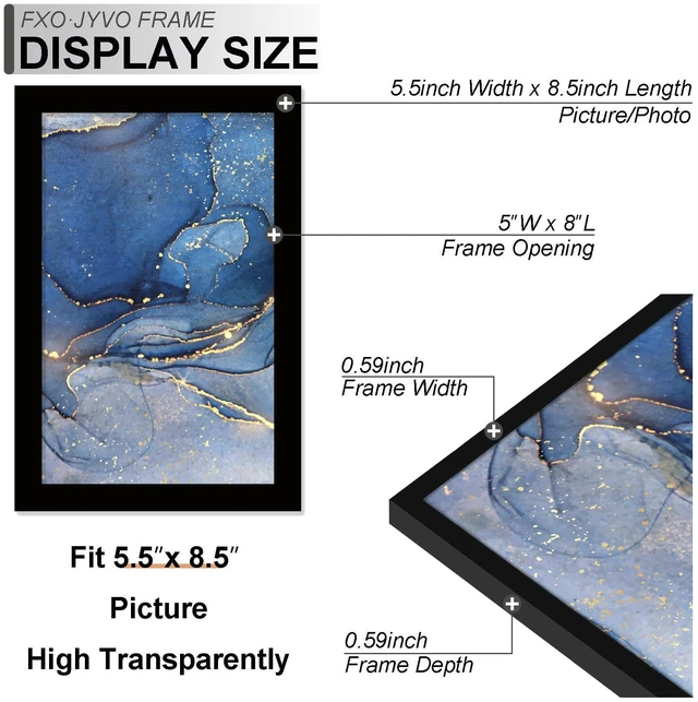 Alt view image 3 of 6 - 5.5x8.5 Picture Frame for Photo Poster Horizontally/Vertically | Black Light Weight and High Transparent 5.5 x 8.5 Frame for 5.5by8.5 Pciture Tabletop/Wall Mount(1 Pack|Black|5.5x8.5)